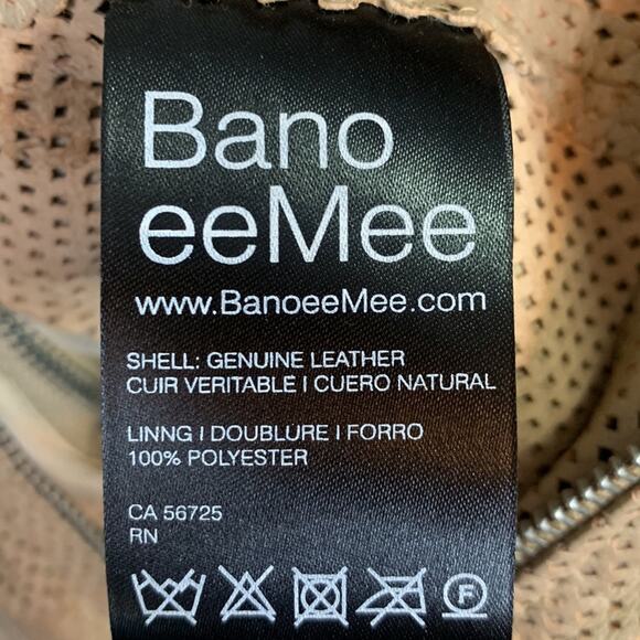 Bano eeMee Women’s Leather Tan Canadian Made Mesh Moto Jacket Size 4 - Picture 6 of 10